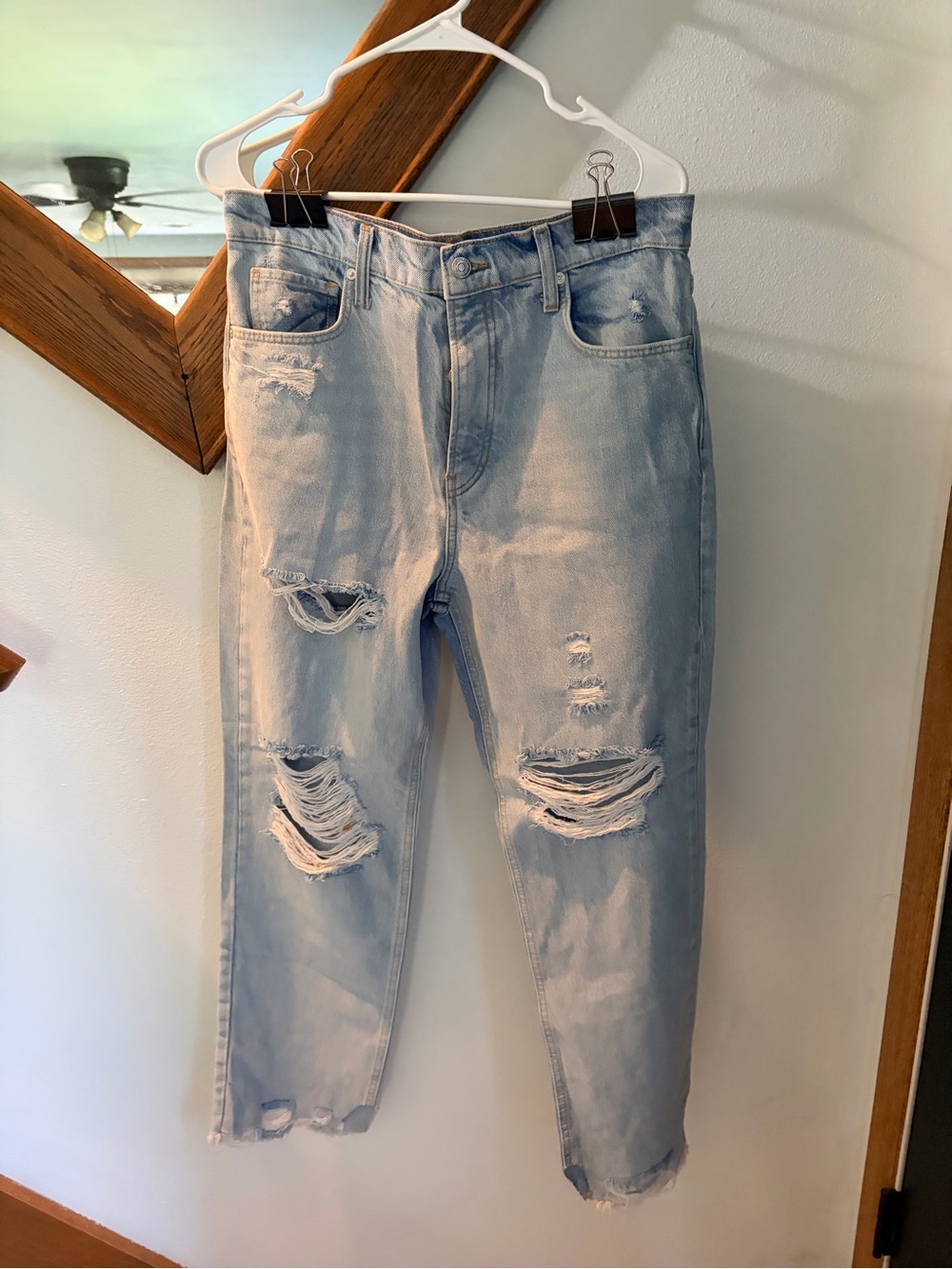 Free People Light Blue Distressed Women’s Jeans - Classic Denim